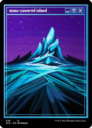 Snow-Covered Island (PixelSnowLands.jpg) (Foil Etched) (SLD-326) - [Secret Lair Drop Series] Foil - Trinity Hobby