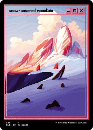 Snow-Covered Mountain (PixelSnowLands.jpg) (Foil Etched) (SLD-328) - [Secret Lair Drop Series] Foil - Trinity Hobby