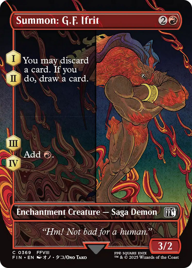 Summon: G.F. Ifrit  [Foil]  (FIN-369) - [FINAL FANTASY]: (enchantment) (Borderless) - Trinity Hobby