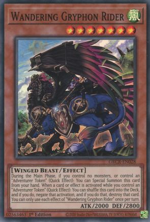 Wandering Gryphon Rider [GRCR-EN028] Super Rare - Trinity Hobby