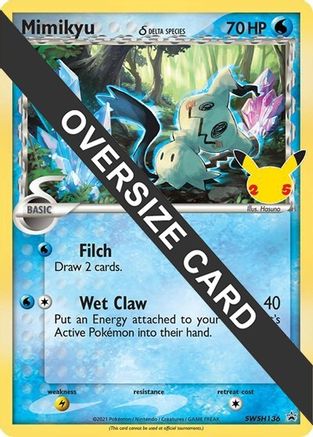 Mimikyu (SWSH136) (Delta Species) (Jumbo Card) [Sword & Shield: Black Star Promos] - Trinity Hobby
