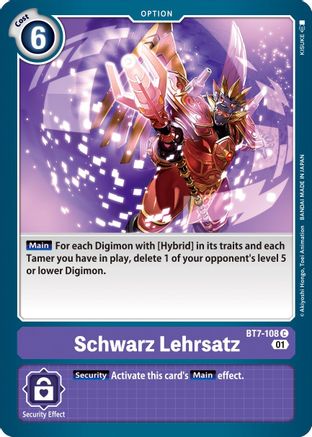 Schwarz Lehrsatz [BT7-108] [Next Adventure] - Trinity Hobby