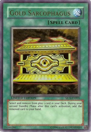 Gold Sarcophagus [SJCS-EN005] Super Rare - Trinity Hobby