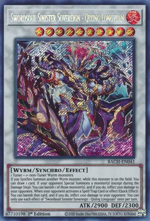 Swordsoul Sinister Sovereign - Qixing Longyuan [BACH-EN041] Secret Rare - Trinity Hobby