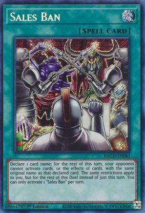 Sales Ban [BACH-EN063] Secret Rare - Trinity Hobby