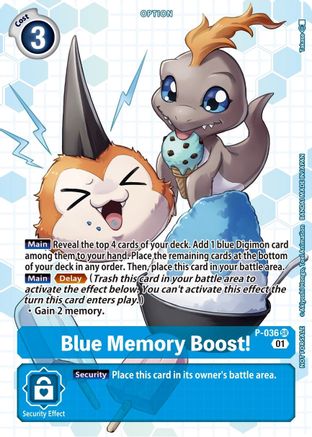 Blue Memory Boost! [P-036] (Box Promotion Pack - Next Adventure) [Promotional Cards] - Trinity Hobby