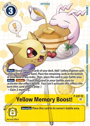 Yellow Memory Boost! [P-037] (Box Promotion Pack - Next Adventure) [Promotional Cards] - Trinity Hobby
