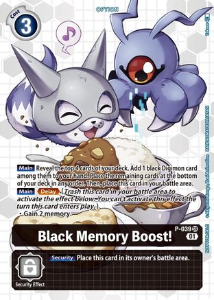 Black Memory Boost! [P-039] (Box Promotion Pack - Next Adventure) [Promotional Cards] - Trinity Hobby