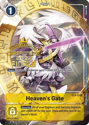 Heaven's Gate [ST3-13] (2021 Championship Finals Tamer's Evolution Pack) [Starter Deck: Heaven's Yellow Promos] - Trinity Hobby