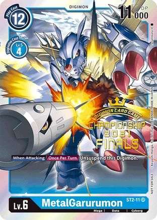 MetalGarurumon [ST2-11] (2021 Championship Finals Event Pack Alt-Art Gold Stamp Set) [Starter Deck: Cocytus Blue Promos] - Trinity Hobby