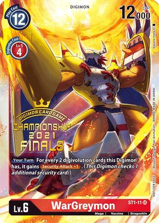 WarGreymon [ST1-11] (2021 Championship Finals Event Pack Alt-Art Gold Stamp Set) [Starter Deck: Gaia Red Promos] - Trinity Hobby