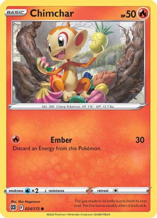 Chimchar (024/172) [Sword & Shield: Brilliant Stars] - Trinity Hobby