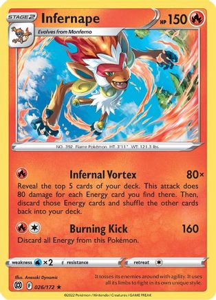 Infernape (026/172) [Sword & Shield: Brilliant Stars] - Trinity Hobby