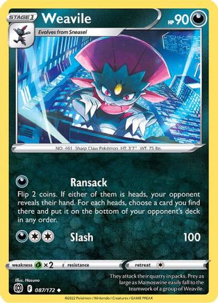 Weavile (087/172) [Sword & Shield: Brilliant Stars] - Trinity Hobby