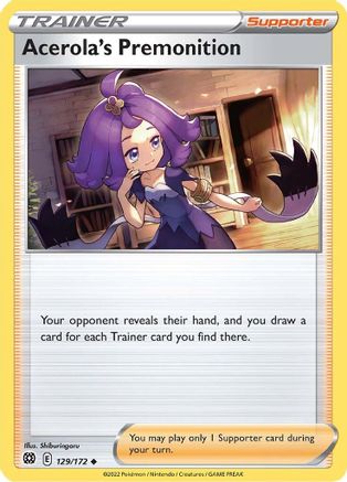 Acerola's Premonition (129/172) [Sword & Shield: Brilliant Stars] - Trinity Hobby