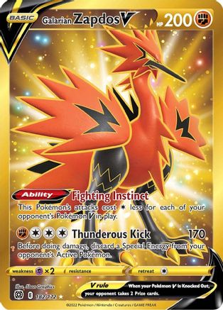 Galarian Zapdos V (182/172) [Sword & Shield: Brilliant Stars] - Trinity Hobby