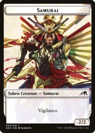Samurai (003) // Goblin Shaman (008) Double-sided Token  [Foil]  (NEO-3 // 8) - [Kamigawa: Neon Dynasty]