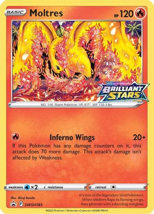 Moltres (SWSH185) (Prerelease Promo) [Sword & Shield: Black Star Promos] - Trinity Hobby