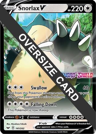 Snorlax V (141/202) (Oversized) [Sword & Shield: Base Set] - Trinity Hobby