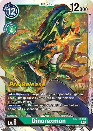 Dinorexmon [BT7-053] [Next Adventure Pre-Release Cards] - Trinity Hobby