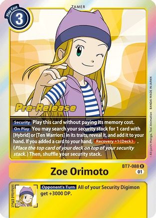 Zoe Orimoto [BT7-088] [Next Adventure Pre-Release Cards] - Trinity Hobby