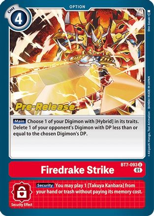 Firedrake Strike [BT7-093] [Next Adventure Pre-Release Cards] - Trinity Hobby