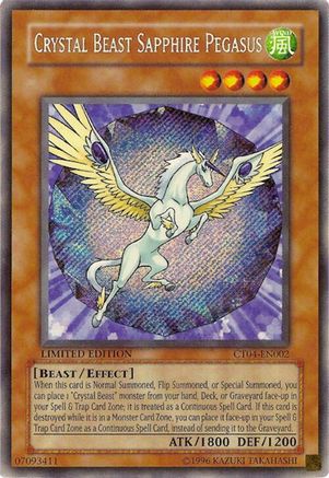Crystal Beast Sapphire Pegasus [CT04-EN002] Secret Rare - Trinity Hobby