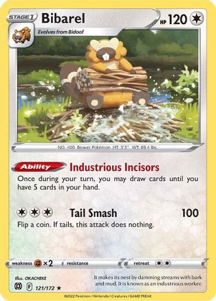 Bibarel (121/172) (Theme Deck Exclusive) [Sword & Shield: Brilliant Stars] - Trinity Hobby