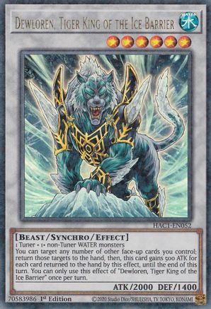 Dewloren, Tiger King of the Ice Barrier (Duel Terminal) [HAC1-EN052] Parallel Rare - Trinity Hobby