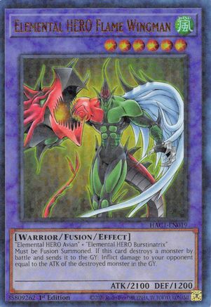 Elemental HERO Flame Wingman (Duel Terminal) [HAC1-EN019] Parallel Rare - Trinity Hobby