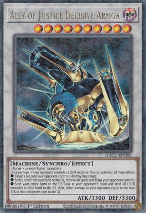 Ally of Justice Decisive Armor (Duel Terminal) [HAC1-EN092] Parallel Rare - Trinity Hobby