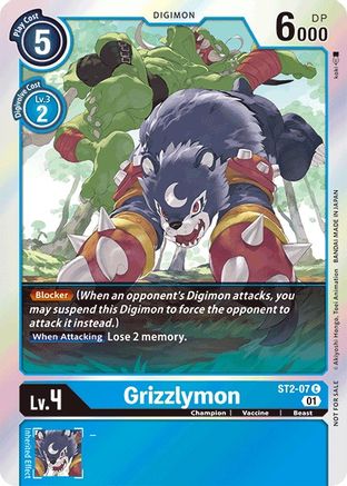 Grizzlymon [ST2-07] (Official Tournament Pack Vol.4) [Starter Deck: Cocytus Blue Promos] - Trinity Hobby