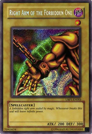 Right Arm of the Forbidden One [UBP1-EN003] Secret Rare - Trinity Hobby