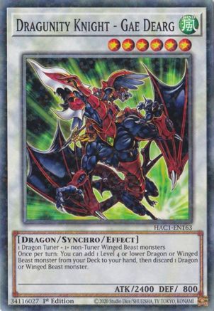 Dragunity Knight - Gae Dearg (Duel Terminal) [HAC1-EN163] Common - Trinity Hobby