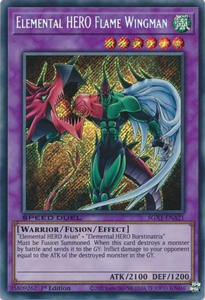 Elemental HERO Flame Wingman [SGX1-ENA21] Secret Rare - Trinity Hobby