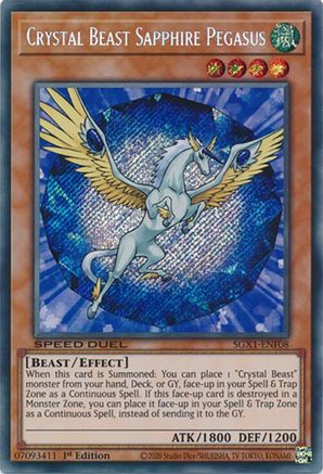 Crystal Beast Sapphire Pegasus [SGX1-ENF08] Secret Rare - Trinity Hobby