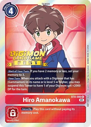 Hiro Amanokawa [BT8-086] (Digimon Card Game Fest 2022) [New Awakening Promos] - Trinity Hobby