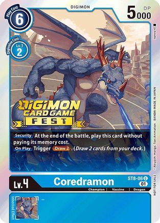 Coredramon [ST8-06] (Digimon Card Game Fest 2022) [Starter Deck: Ulforce Veedramon Promos] - Trinity Hobby