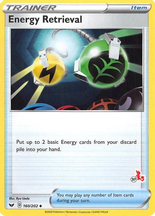 Energy Retrieval (160/202) (Cinderace Stamp #37) [Battle Academy 2022] - Trinity Hobby