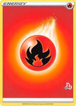 Fire Energy (Cinderace Stamp #20) [Battle Academy 2022] - Trinity Hobby