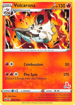 Volcarona (24/198) (Cinderace Stamp #27) [Battle Academy 2022] - Trinity Hobby