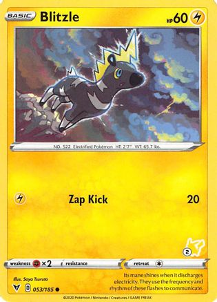 Blitzle (053/185) (Pikachu Stamp #2) [Battle Academy 2022] - Trinity Hobby