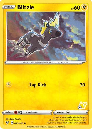 Blitzle (053/185) (Pikachu Stamp #30) [Battle Academy 2022] - Trinity Hobby