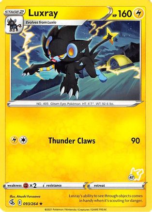 Luxray (093/264) (Pikachu Stamp #47) [Battle Academy 2022] - Trinity Hobby