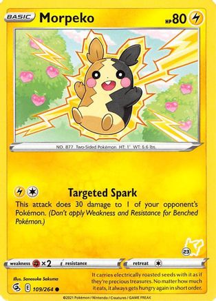 Morpeko (109/264) (Pikachu Stamp #23) [Battle Academy 2022] - Trinity Hobby
