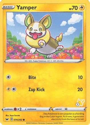 Yamper (074/202) (Pikachu Stamp #1) [Battle Academy 2022] - Trinity Hobby