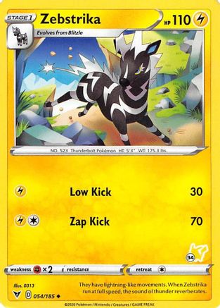 Zebstrika (054/185) (Pikachu Stamp #34) [Battle Academy 2022] - Trinity Hobby