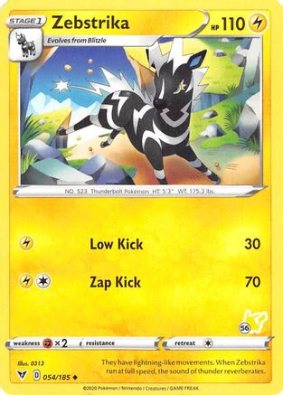 Zebstrika (054/185) (Pikachu Stamp #56) [Battle Academy 2022] - Trinity Hobby