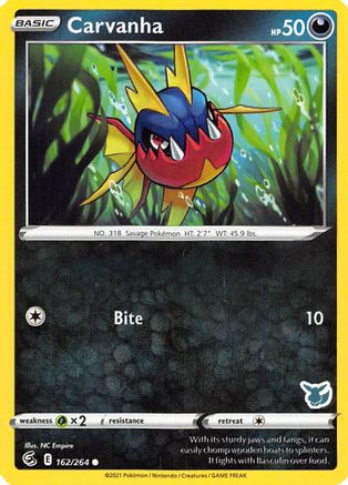 Carvanha (162/264) (Eevee Deck) [Battle Academy 2022] - Trinity Hobby