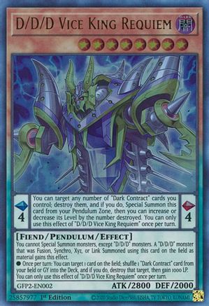 D/D/D Vice King Requiem [GFP2-EN002] Ultra Rare - Trinity Hobby